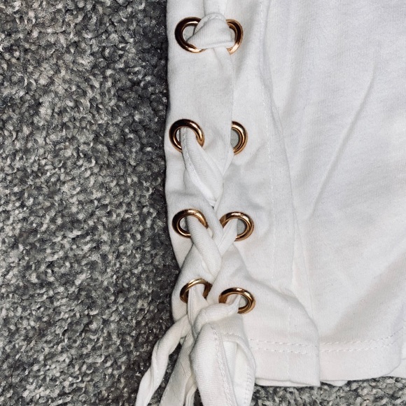 White T-shirt with Gold Accents - Picture 5 of 6